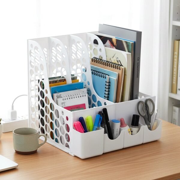 Desk Organizer File Holder – Vertical Multipurpose Workspace Storage