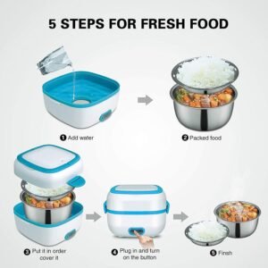 Electric Lunch Box – 3-in-1 Stainless Steel Food Heater | Lunchie Bunchie