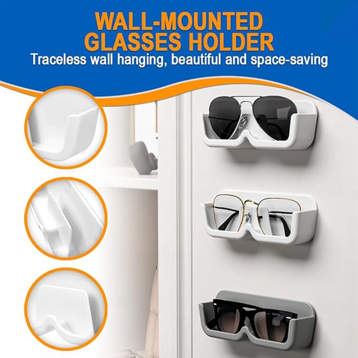 Sunglass Wall Organizer – 2 Pc Set for Eyewear Storage | Organivo