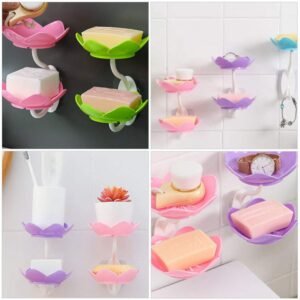 Self-Draining Soap Dish – Flower Design Bathroom Holder | VelvetBubbles