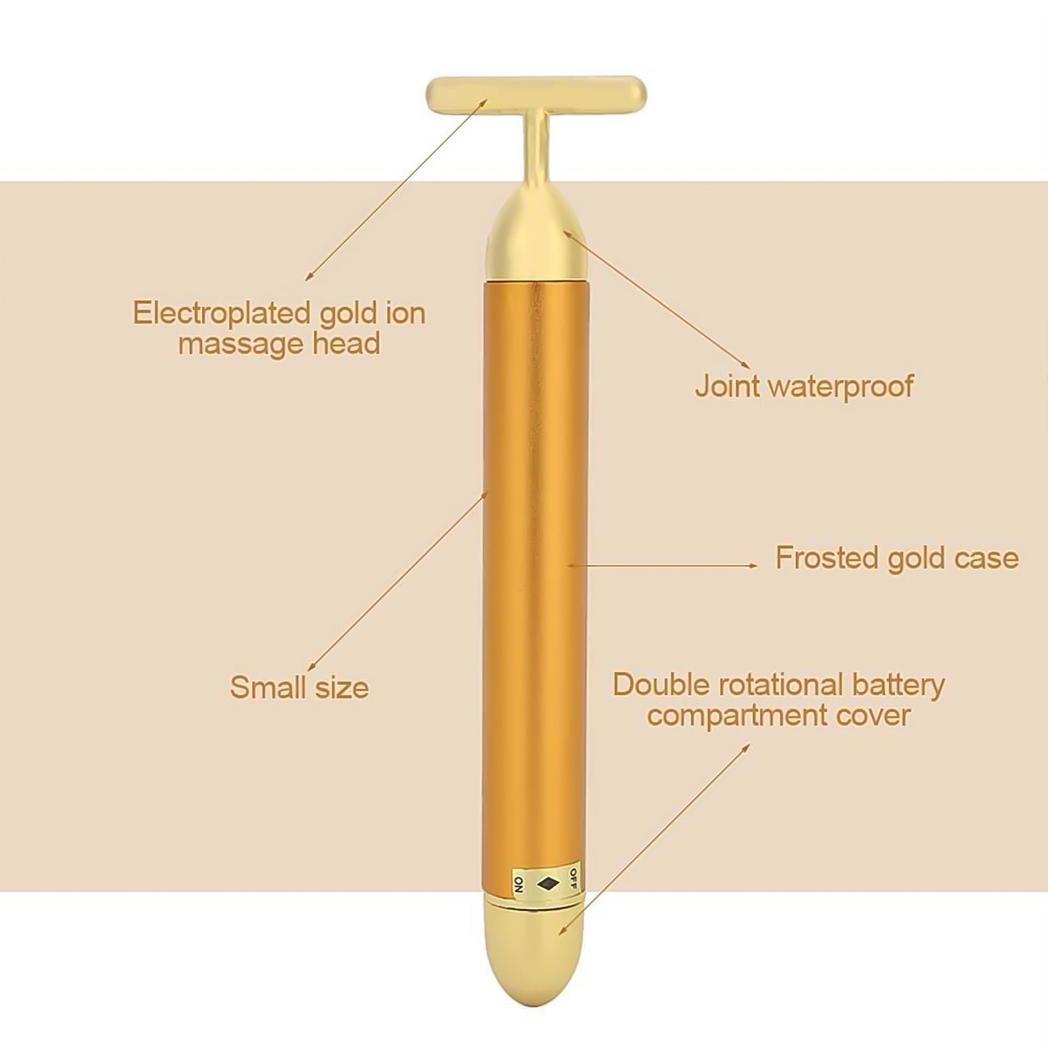 Vibrating Face Massager – Golden Energy for Radiant Skin | Velvet Wellness