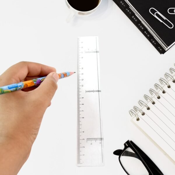 20 cm Transparent Plastic Ruler – Dual Scale for Precise Measurement