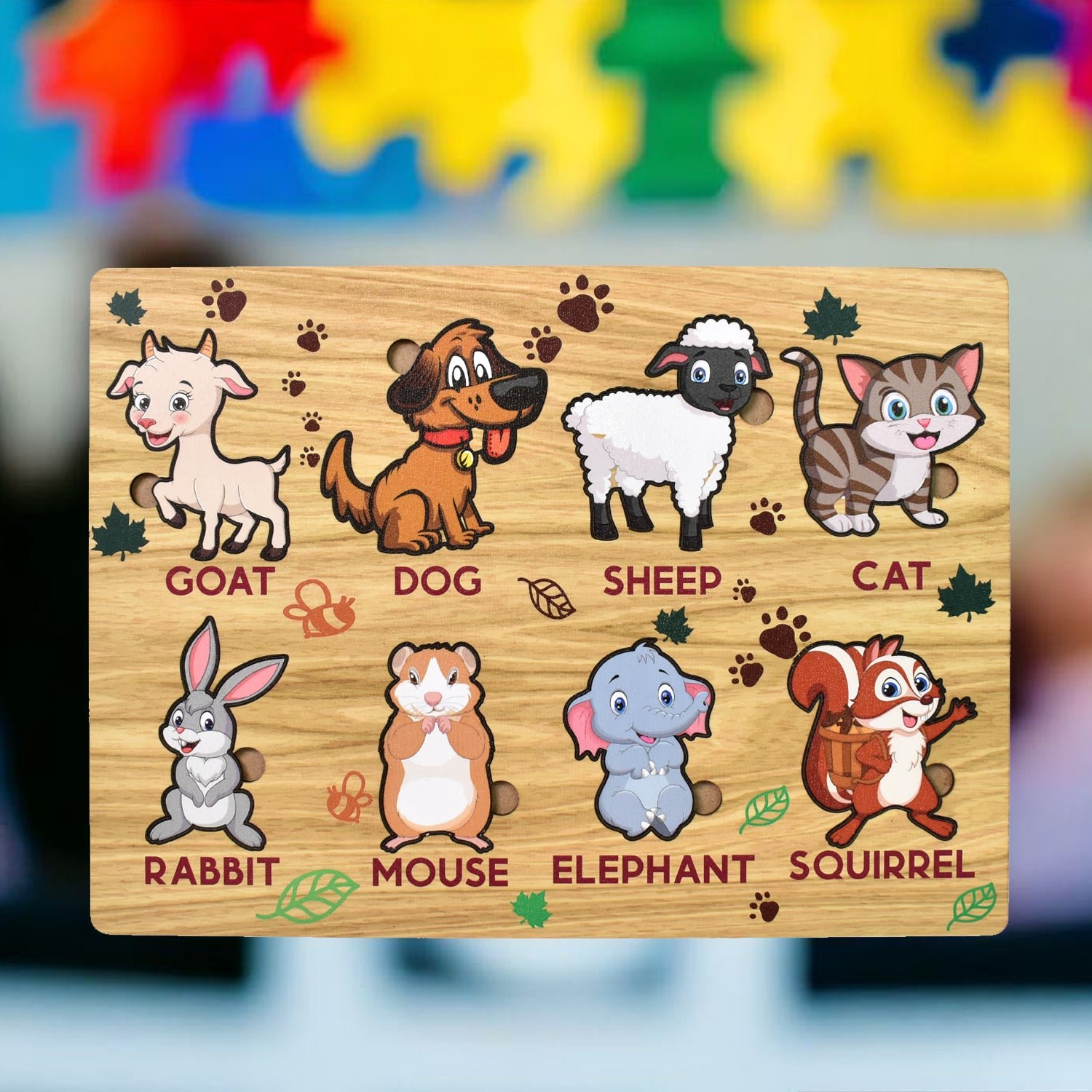 Wooden Animal Puzzle – Educational Learning Board | Inventive Play