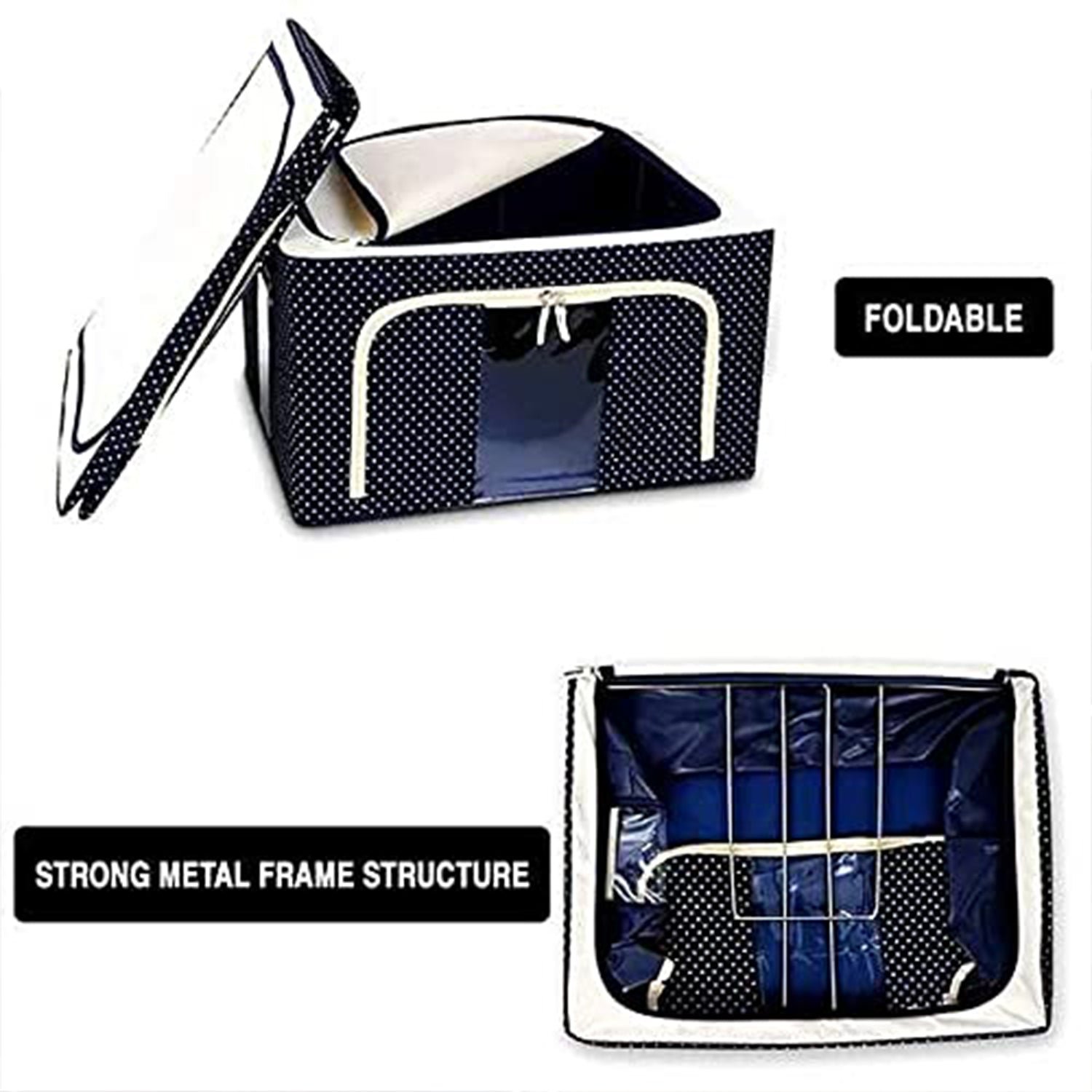 Foldable Clothes Organizer – Steel Frame Storage Bag | Organivo