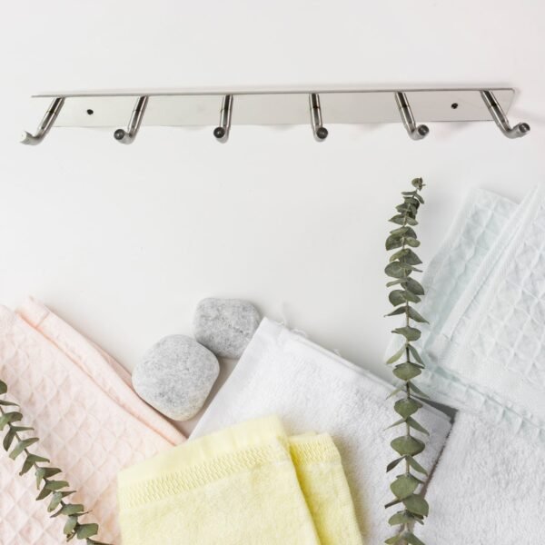 Stainless Steel Coat Rack 6-Hook – Durable & Rust-Resistant