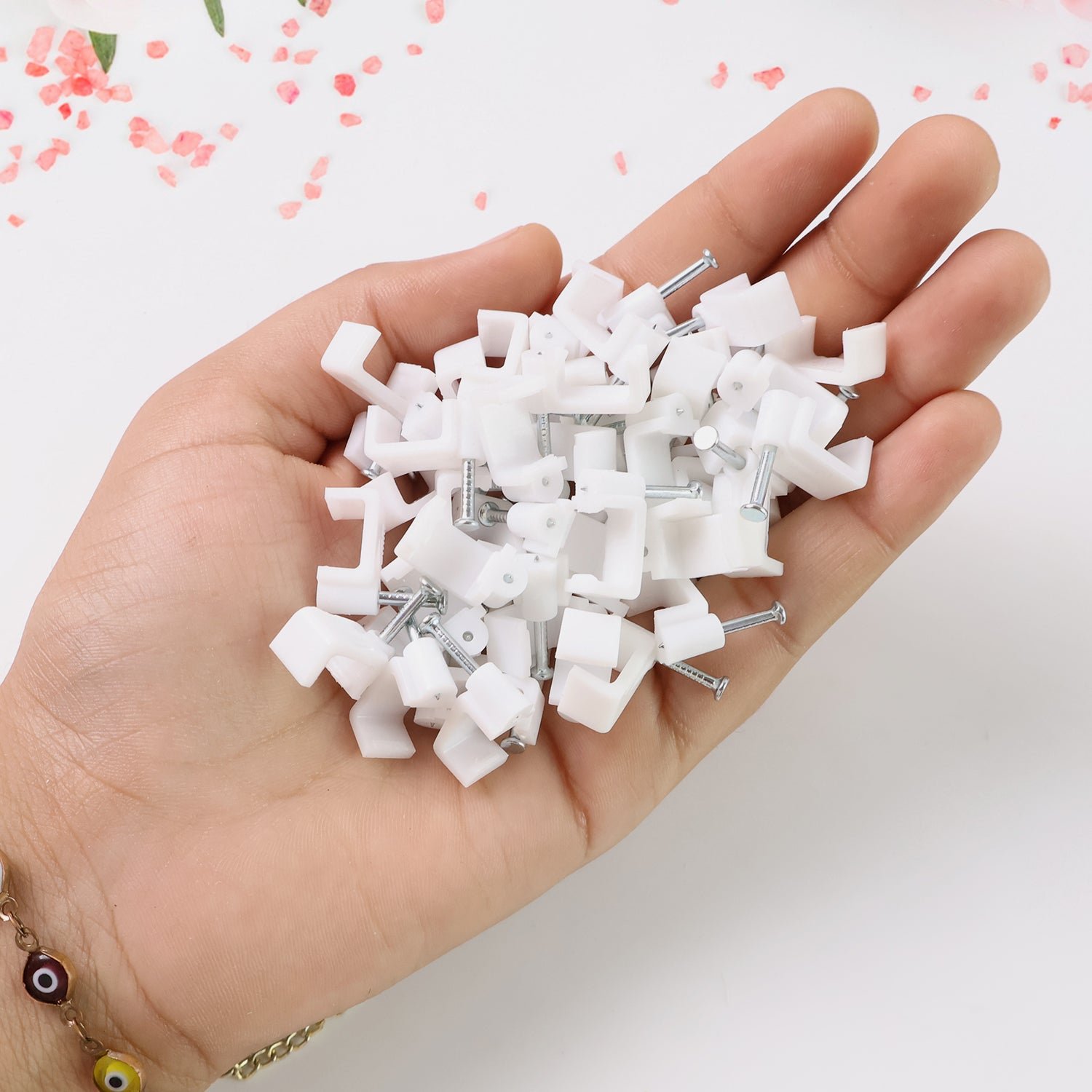 8mm Nail Cable Clips Set – Durable Plastic Wire Holders