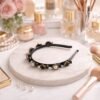 Decorative Headband – Elegant Pearl & Floral Design for Women