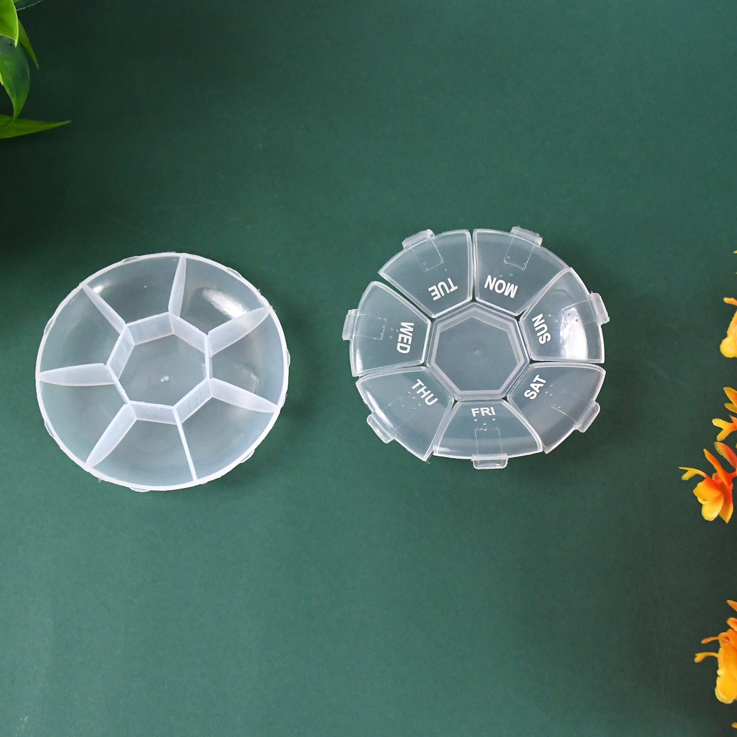 7-Sided Portable Pill Box – Compact Weekly Medicine Organizer