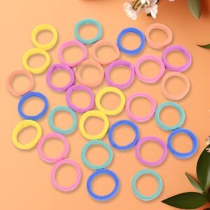 Mini Hair Ties – Colourful 30 Pcs Set for Kids | Calm & Curl