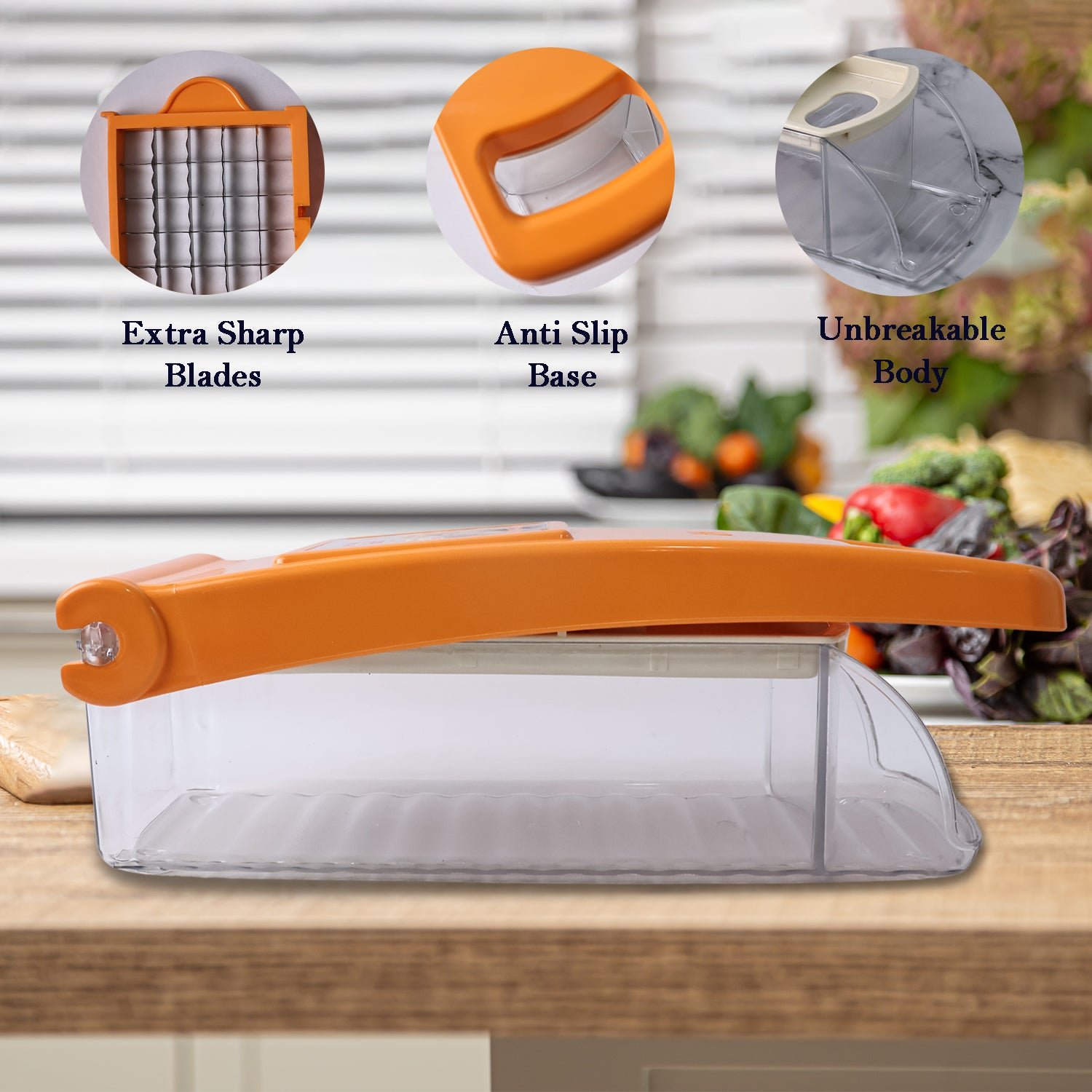 Vegetable & Fruit Chopper – Durable ABS Body with Sharp Blades