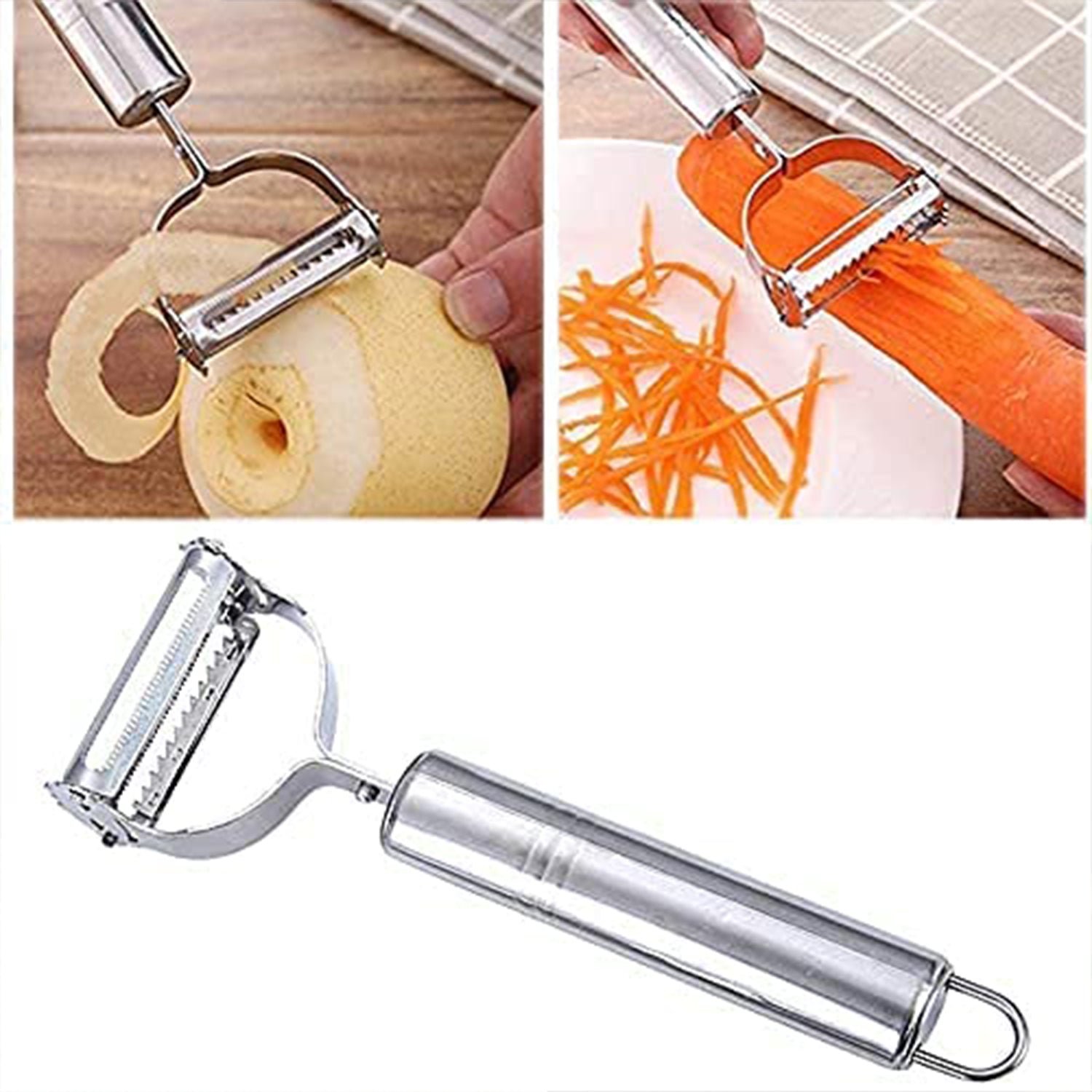 Stainless Steel 3-in-1 Vegetable Peeler Set – Precise & Versatile