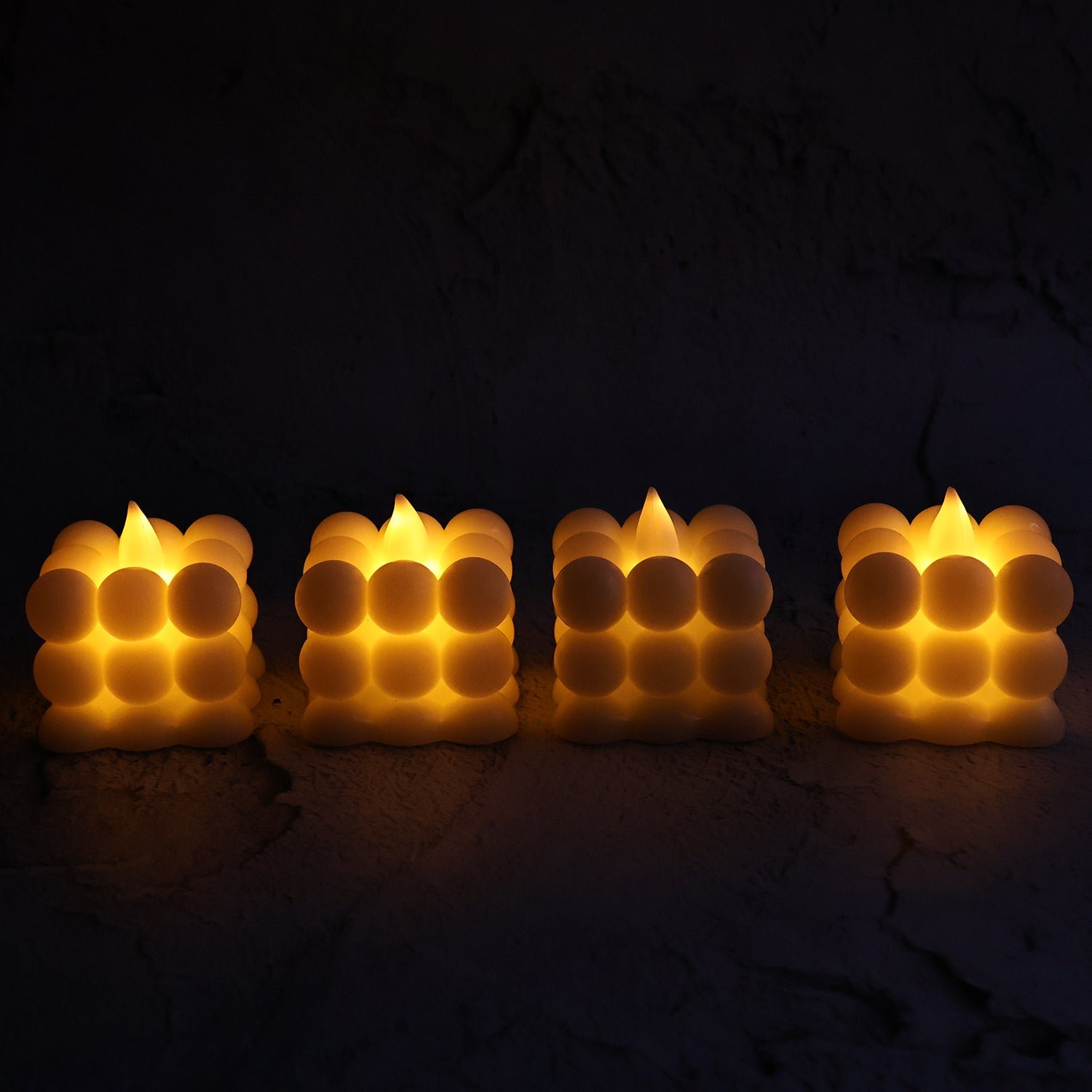 LED Bubble Candles – Set of 4 Flameless Decorative Lights