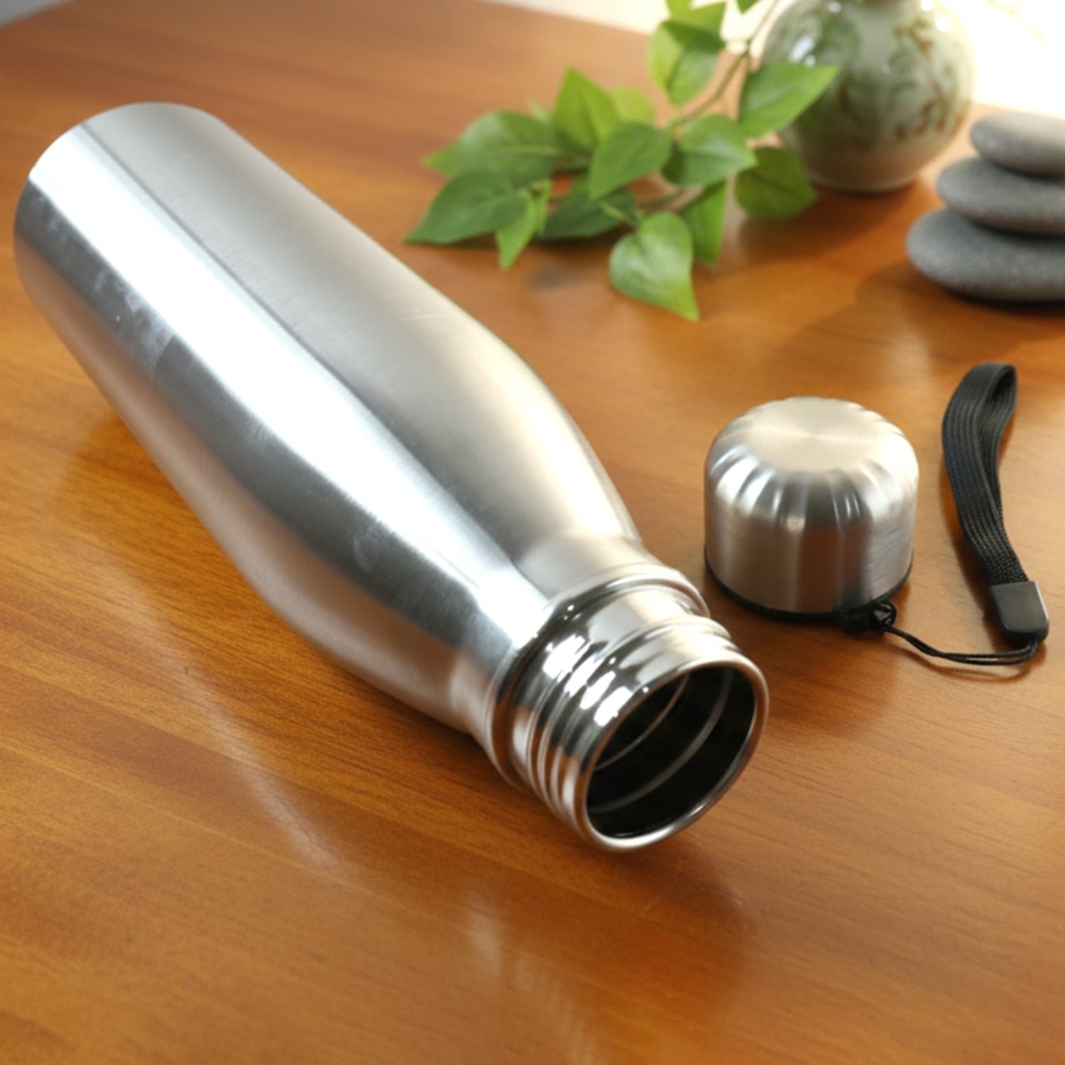 Stainless Steel Water Bottle 1000 ML – Leakproof with Carry Strap