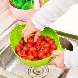 Rice Washing Bowl – Thick Drain Basket with Handle | Quickslice
