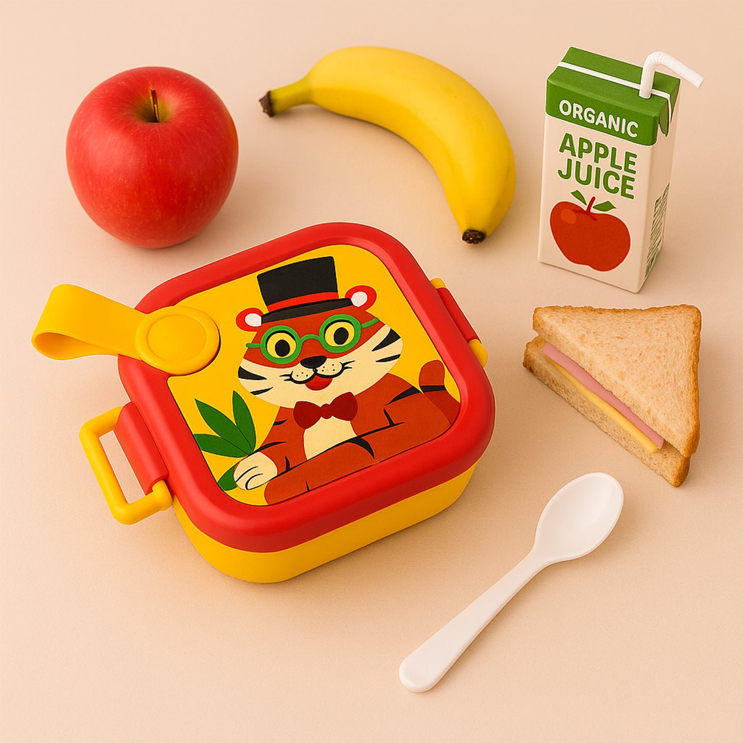 Kids Stainless Steel Lunch Box – Leakproof Tiger Design