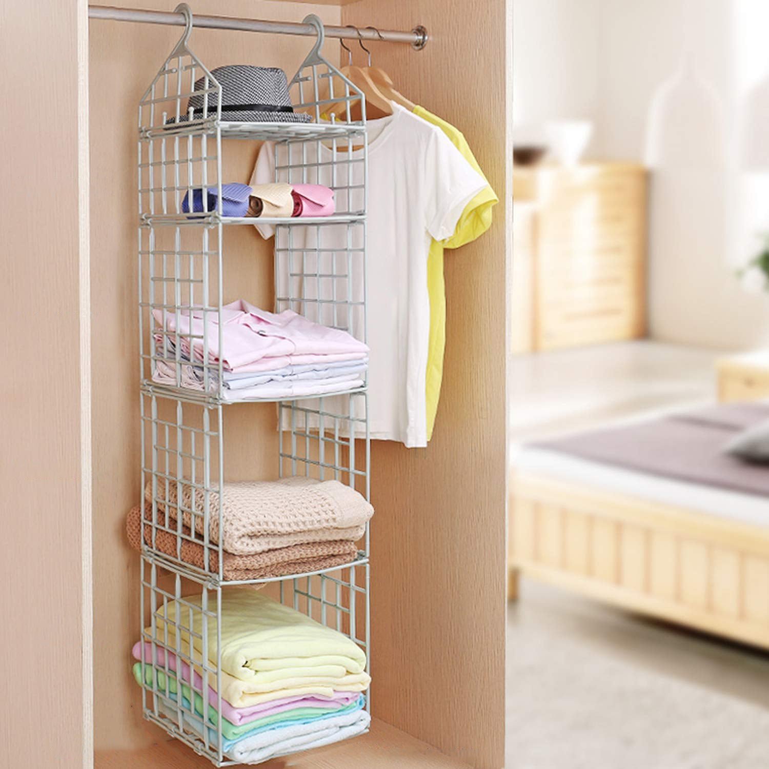 Folding Clothes Hanger – 5-Layer Space Saver Rack | Organivo