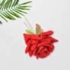Red Rose Hair Clip – 12 Pc Bridal Flower Pins for Women | Calm & Curl