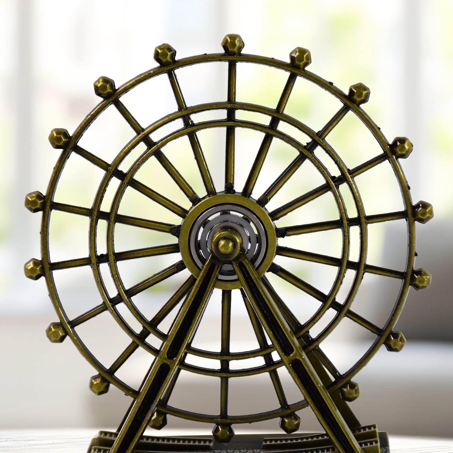 Metal Desktop Wheel Tower – Durable & Elegant Table Ornament
