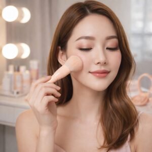 5 in 1 Makeup Brush Set – Compact Kit with Built-in Mirror