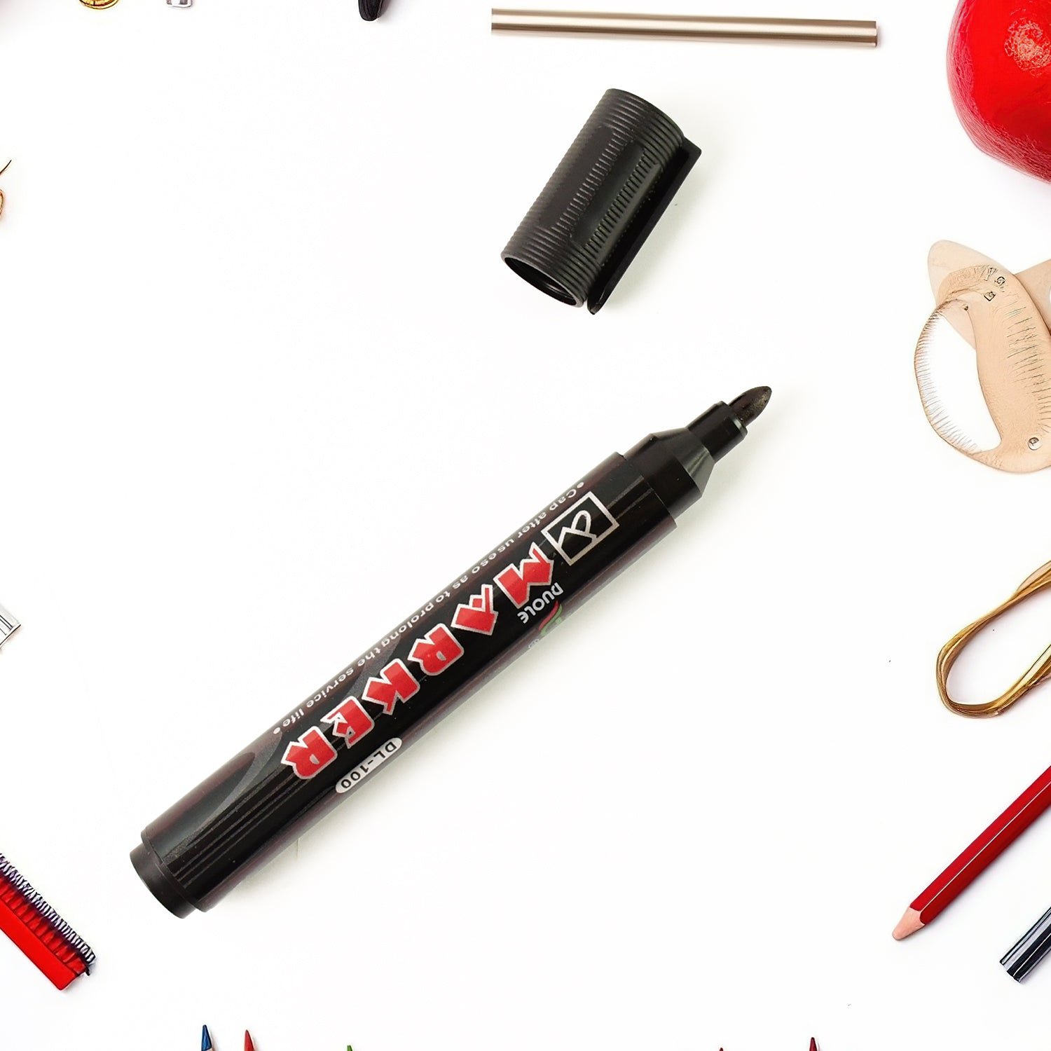 Black Whiteboard Marker – Low Odor Ink & Quick-Dry Bullet Tip