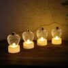 Apple LED Tealight Candles – Flameless Festive Glow (Set of 4)