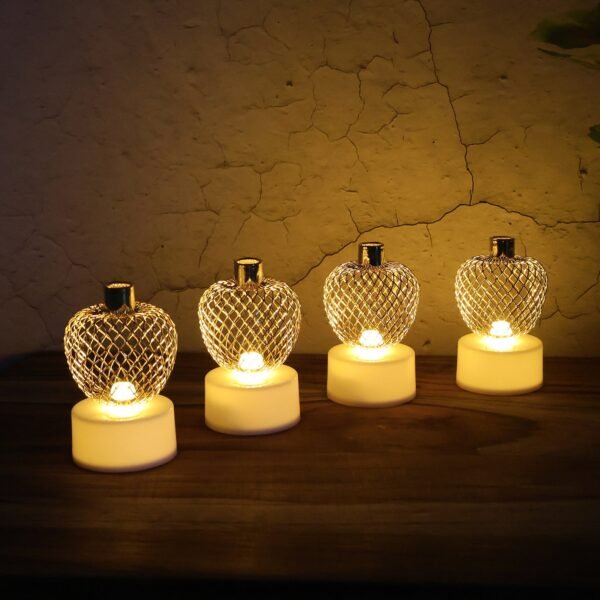 Apple LED Tealight Candles – Flameless Festive Glow (Set of 4)