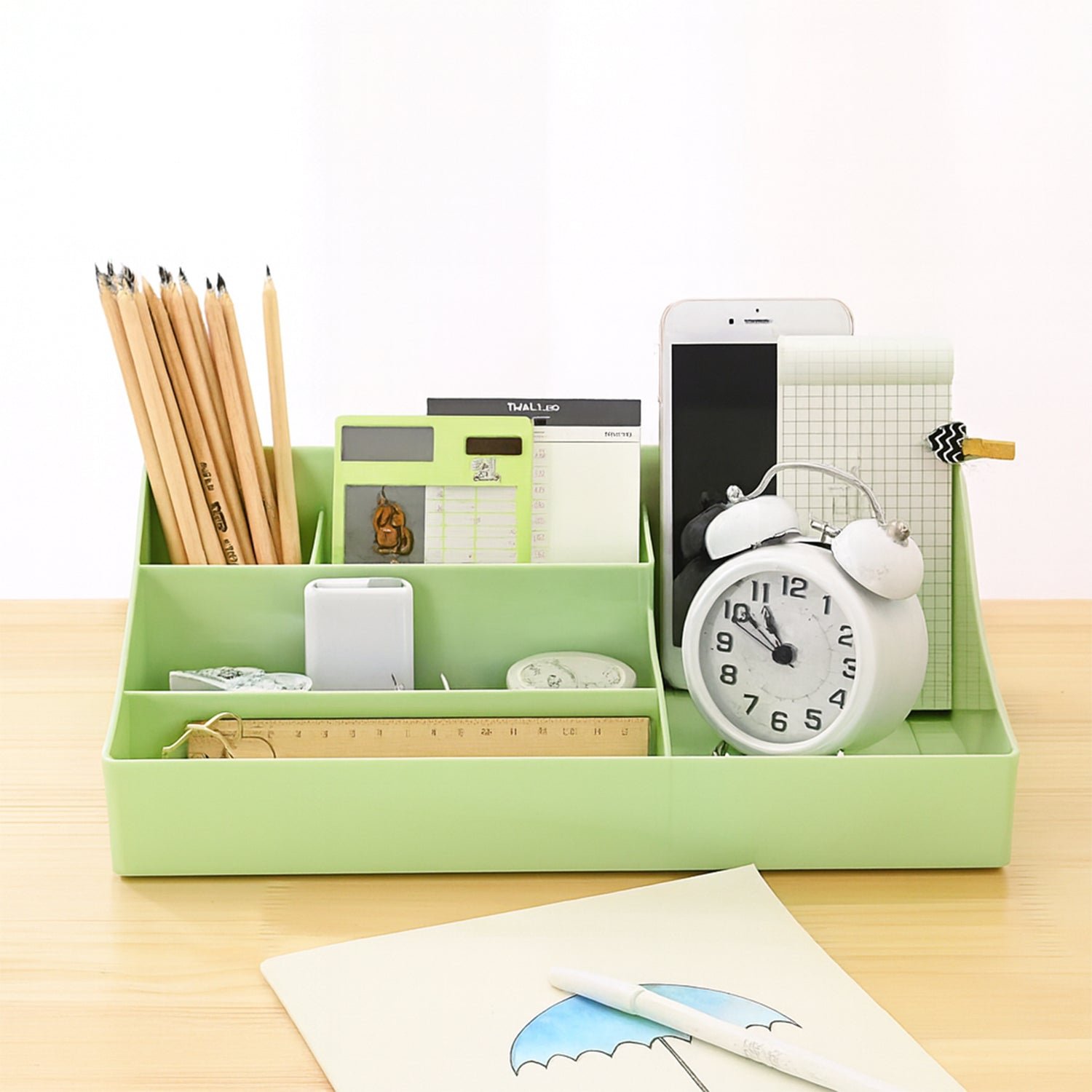 Desk Organizer Storage Tray – Multi-Section Plastic Organizer