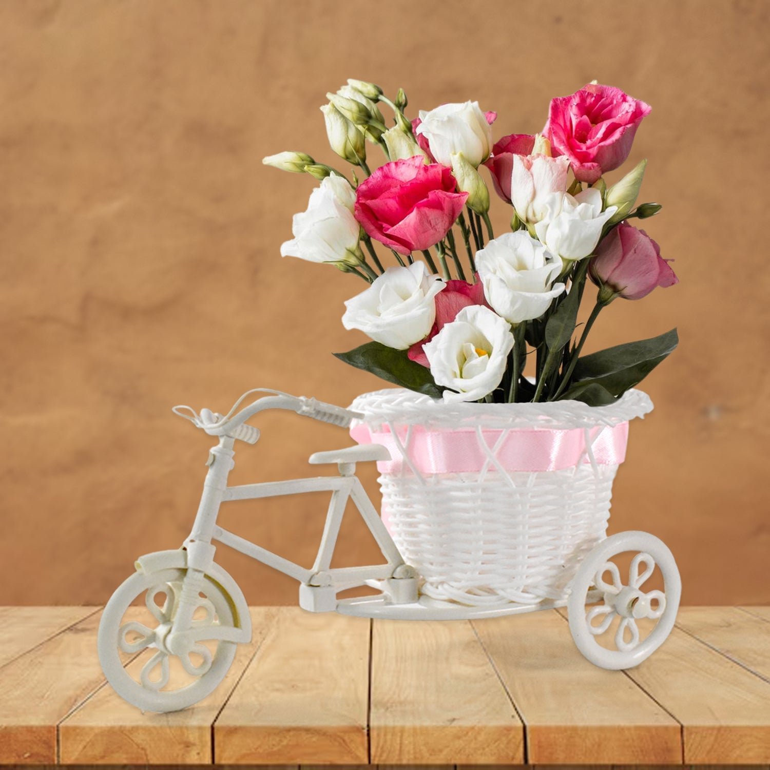 Bicycle Flower Pot Stand – Lightweight Plastic Home Decor Accent