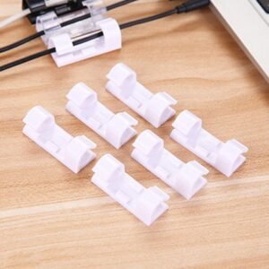 Plastic Cable Clips – Strong Adhesive Wire Organizer (20 Pcs) | WipeTech