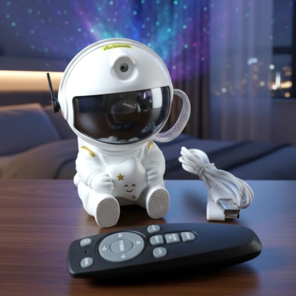 Astronaut Galaxy Star Projector – Remote-Controlled Night Light