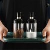 Glass Storage Jar with Built-In Spoon – Airtight 250ml Container