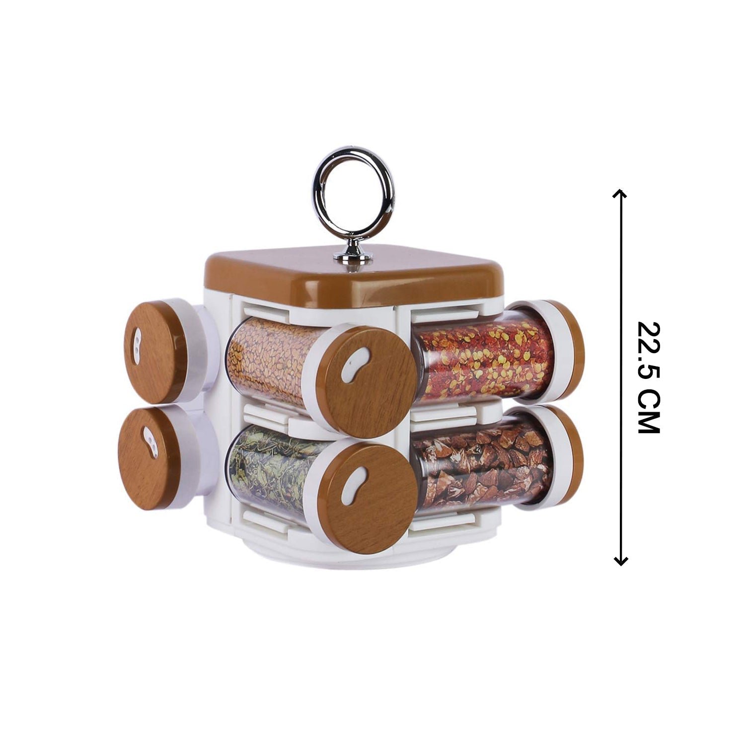 Plastic Spice Rack – 8-Jar Revolving Organizer | Ganesh Storewell
