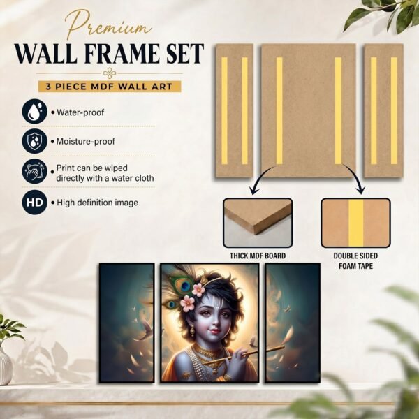 Krishna Flute Wall Art – Vibrant & Sacred Home Decor