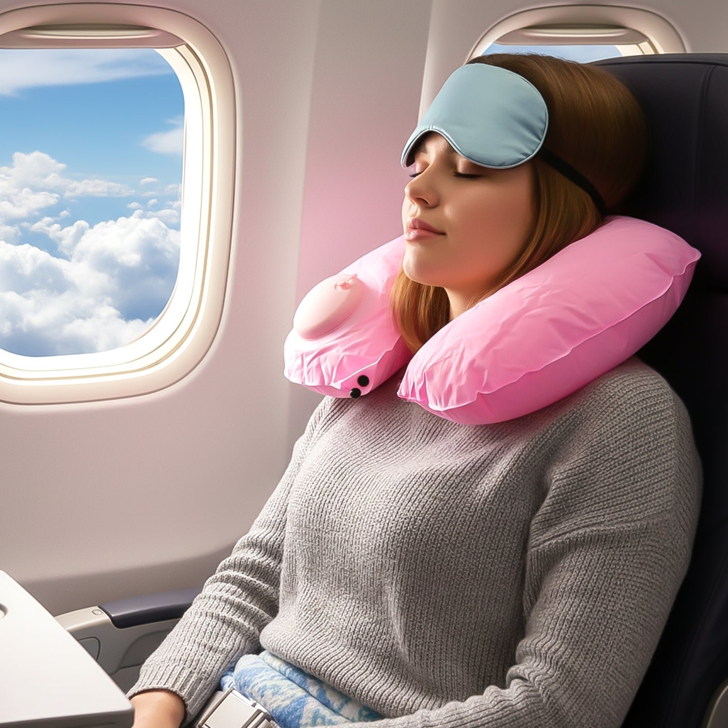 Inflatable Travel Neck Pillow – Ergonomic Adjustable Comfort