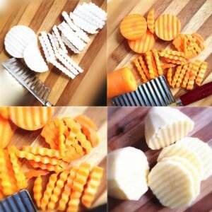 Crinkle Cutter Knife – Stainless Steel Vegetable Slicer | Quickslice