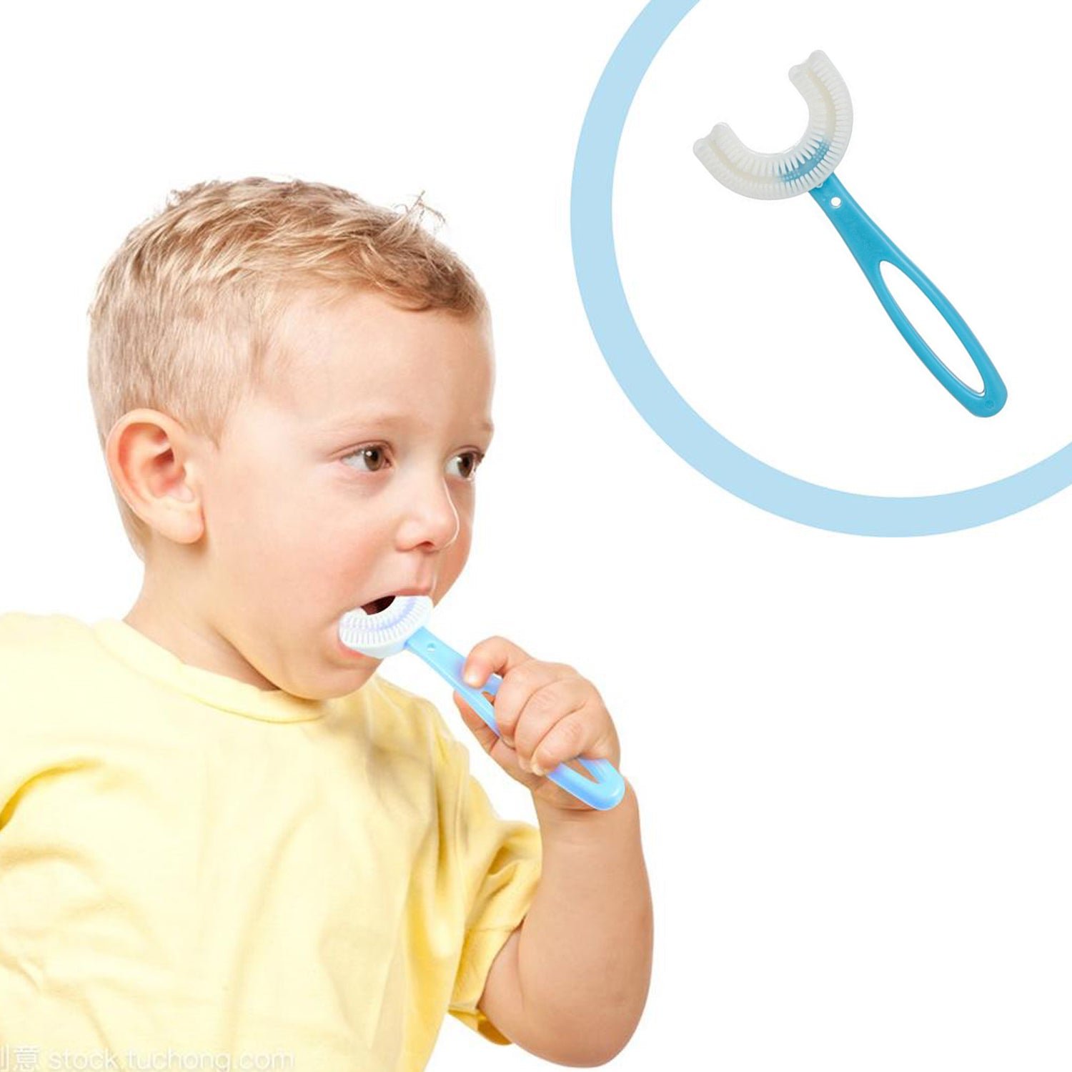 Kids U-Shaped Toothbrush – Gentle Cleaning for Toddlers | Mini Bubbles