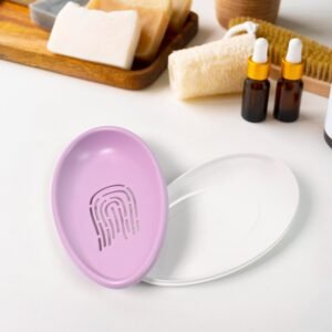 Soap Dish with Drain – Double-Layer Self-Draining | VelvetBubbles