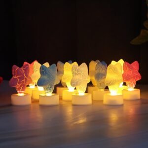 Star Shape LED Tealight Candles – Set of 12 Decorative Lights