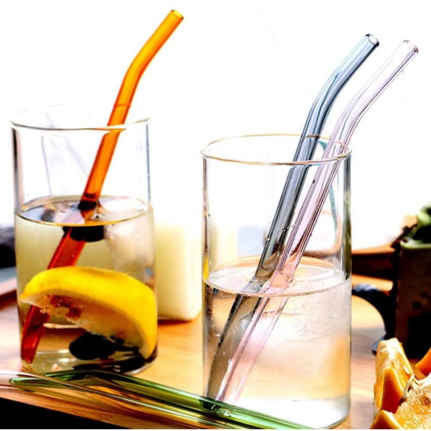 Glass Drinking Straws – Reusable Clear Eco-Friendly Set of 5