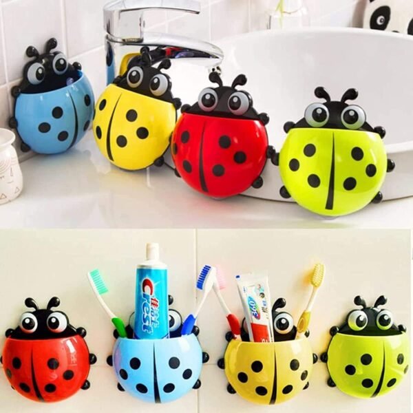 Ladybug Toothbrush Holder – Suction Hook Bathroom Organizer | BrushedUp