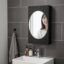 Rotating Storage Cabinet with Mirror, Space-Saving Wall Organizer