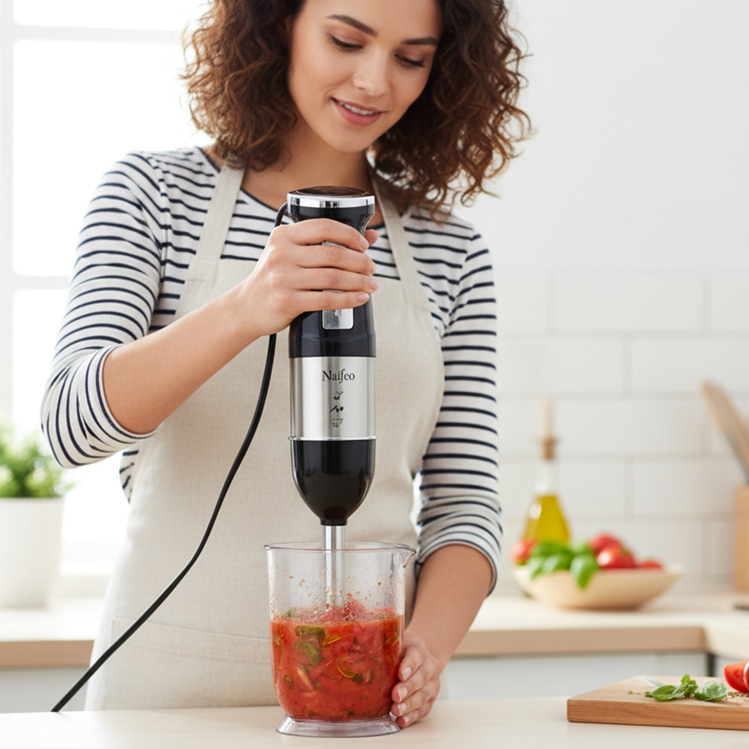 Handheld Stainless Steel Emulsion Blender – Powerful 300W Motor