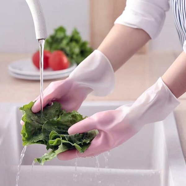 Large Waterproof Cleaning Gloves – Durable Reusable Rubber Pair