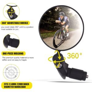 Bar End Bike Mirror – Universal Fit, 360° Rotatable | RaceVault