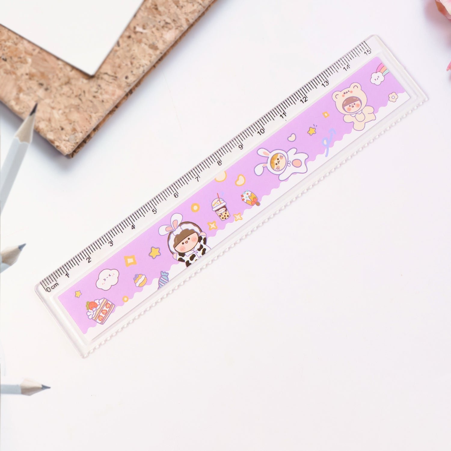 Kids Plastic Ruler – Durable Cartoon Design with Clear Markings