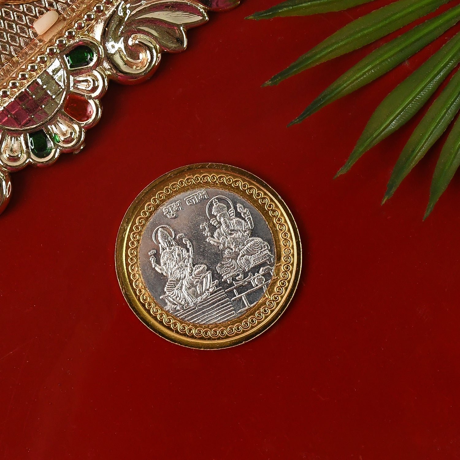04_90915108-5100-4455-92d3-e9ab6af22caa Lakshmi Ganesh Dual-Tone Religious Coin – Auspicious Symbol of Prosperity