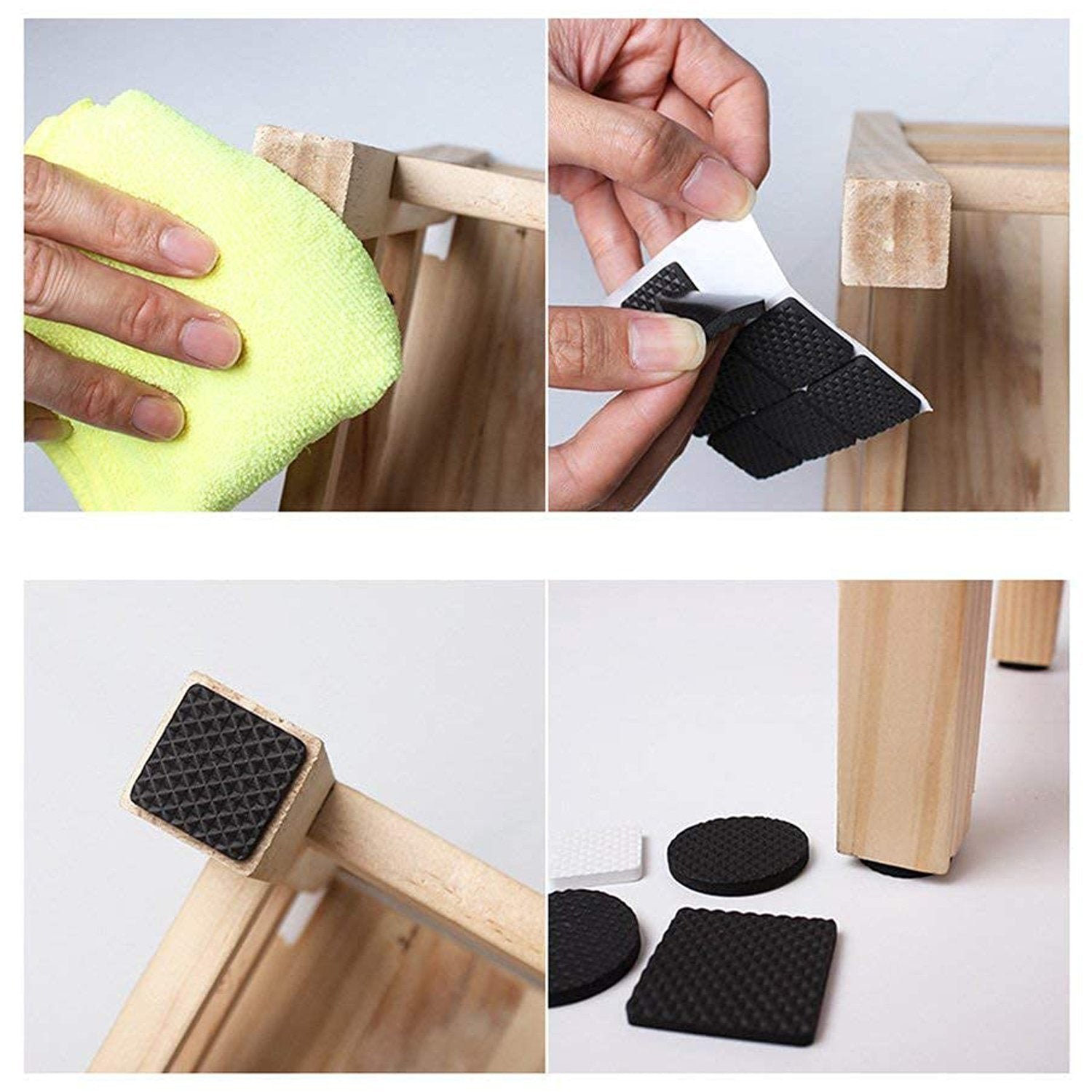 Self-Adhesive Furniture Pads – Square Floor Protectors (18 Pcs) | Styleva