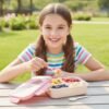Plastic 3 Compartment Lunch Box for Kids, Organized & Portable