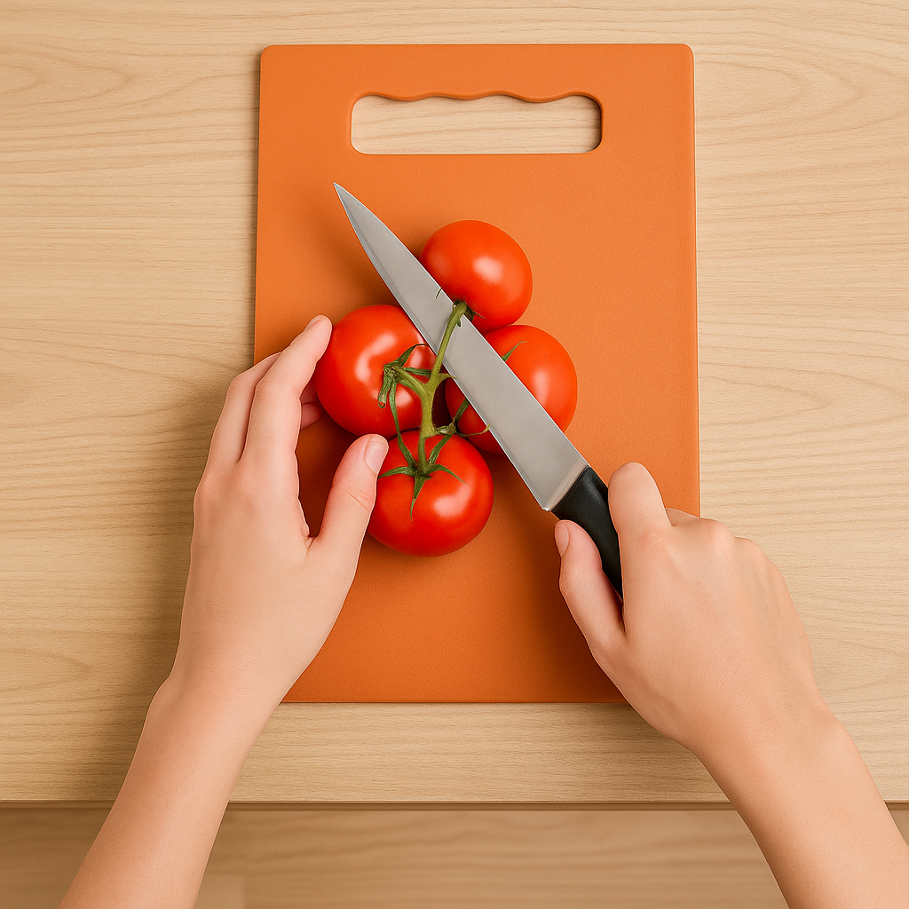 Kitchen Knife Set with Plastic Chopping Board – Pack of 5