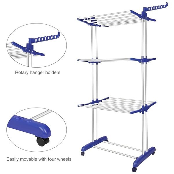 Stainless Steel Clothes Drying Rack – Foldable & Mobile